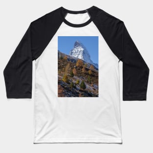 Matterhorn, autumn, trees, forest, Zermatt, Valais, Switzerland Baseball T-Shirt